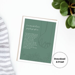 carte de sympathie | Imprimable, téléchargement immédiat | Encouragement en cas de maladie, de moments difficiles, de perte d'un être cher
