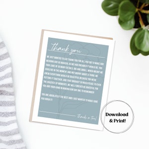 Biglietto di ringraziamento per il wedding planner / Stampabile, download immediato / Grazie al coordinatore del matrimonio