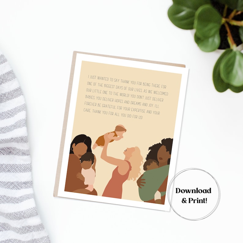 Thank You OBGYN Team Printable, Instant Download Doula Baby Delivery