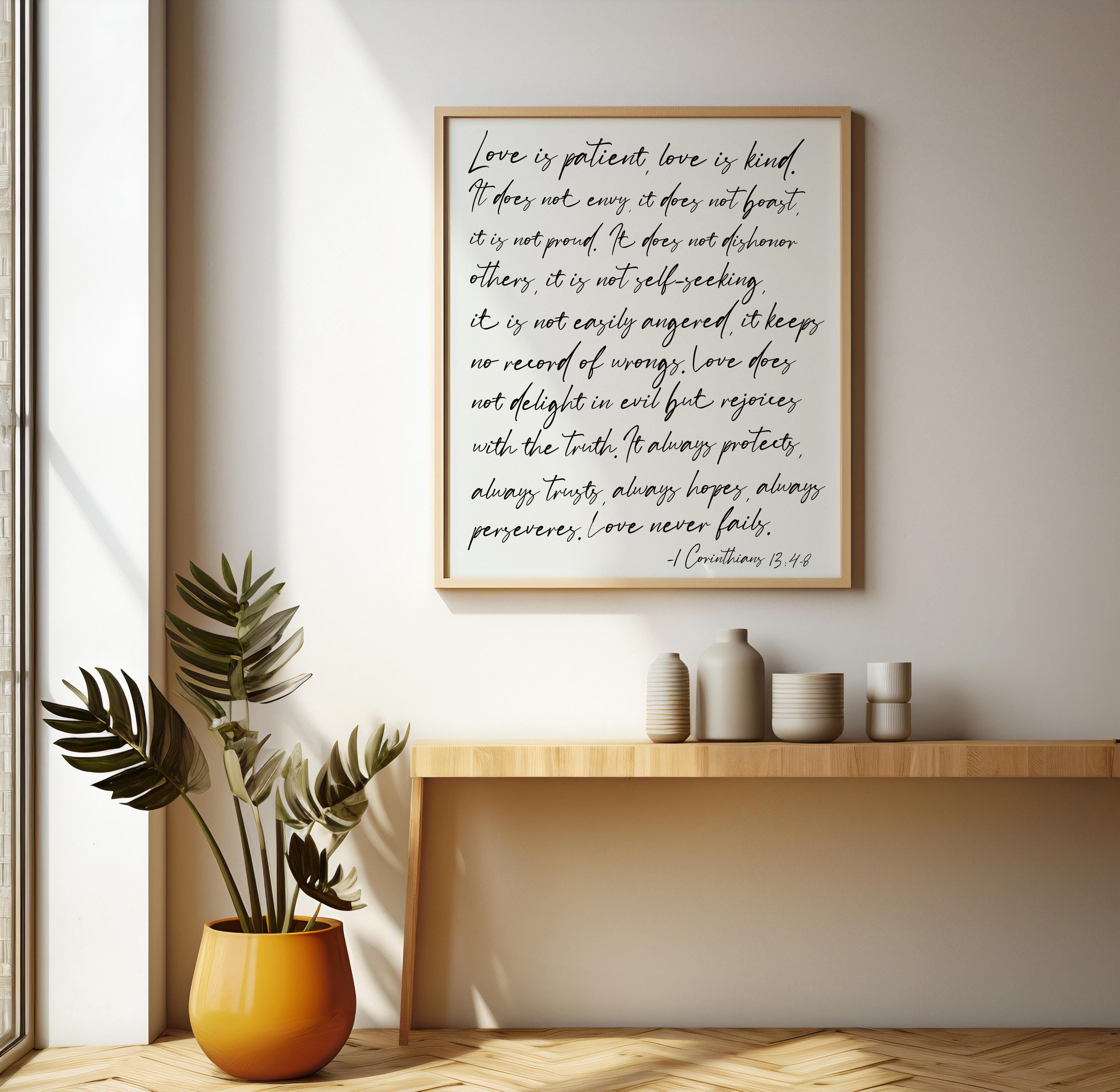 1 Corinthians 13 Wall Art | Love Chapter Bible Verse (digital Download ...