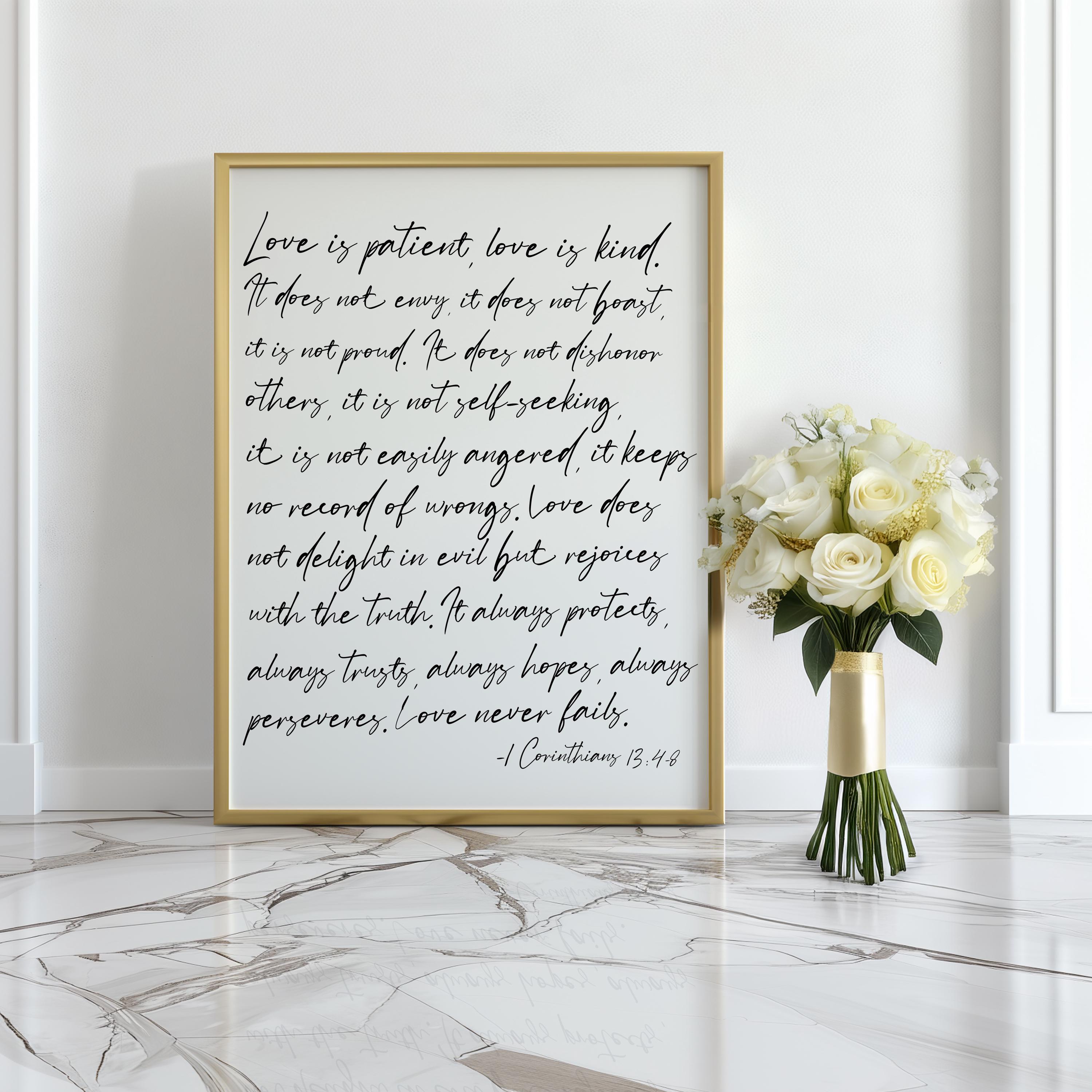 1 Corinthians 13 Wall Art | Love Chapter Bible Verse (digital Download ...