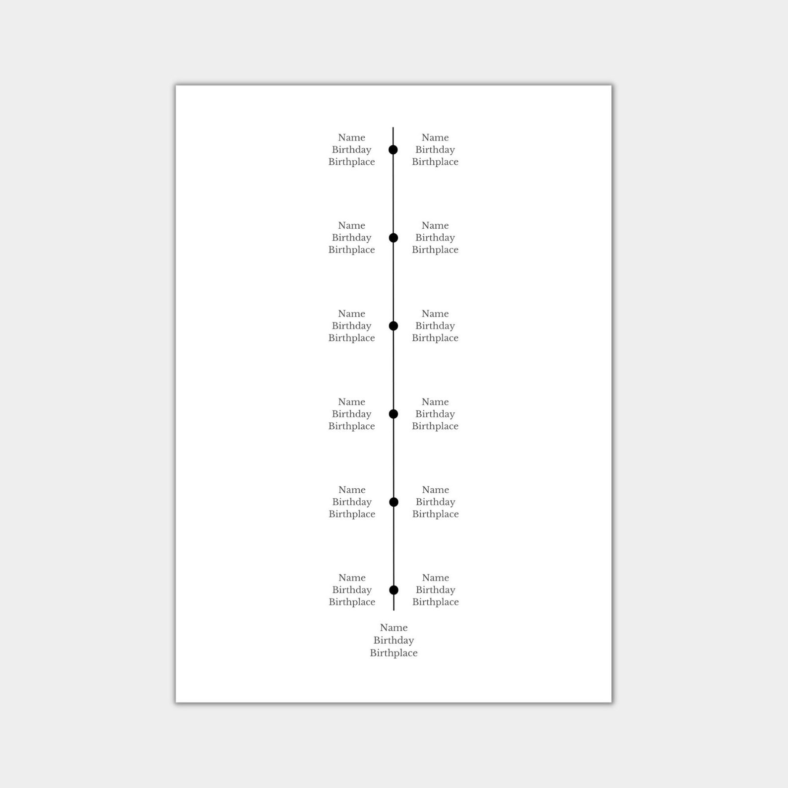 Family Tree Template 7 Generations Printable Family Tree Etsy Family Tree Template 7 Generations Printable Family Tree Etsy