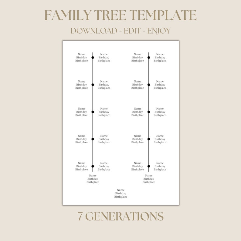 Family Tree Template 7 Generations, Printable Family Tree Template ...