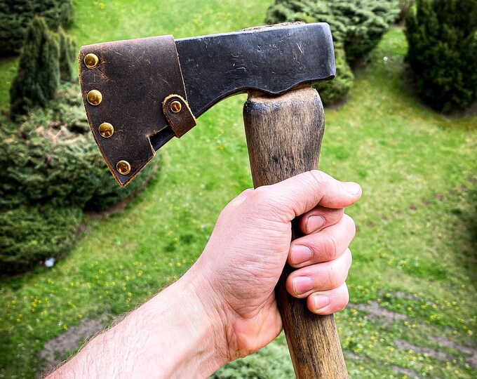 Survival Hatchet With Leather Sheath, Outdoor Hatchet, Camping Hatchet