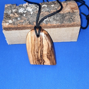 Ketting, hanger van olijfhout, ketting van olijfhout,