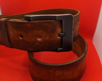 Cowhide belt, leather strap, men's leather belt