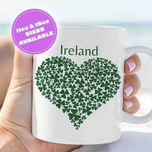 Irland Kleeblatt Herz Tasse - Irisches Stolz Geschenk für Sie oder Ihn - Keltische Kaffeetasse für irische Liebhaber, Reisende, Expats & Fans der Grünen Insel
