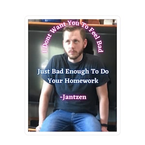 Jantzen Homework Sicker (Kiss-Cut Vinyl Decals)