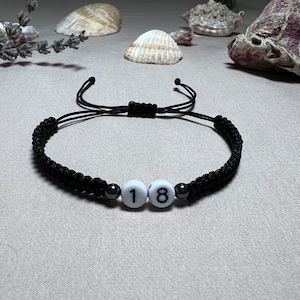 Personalized Number Bracelet, Beaded Number Bracelet, Custom Date bracelet, Custom Birthdate Bracelet, Gift For Men, Gift For Women,Bff Gift zdjęcie 3