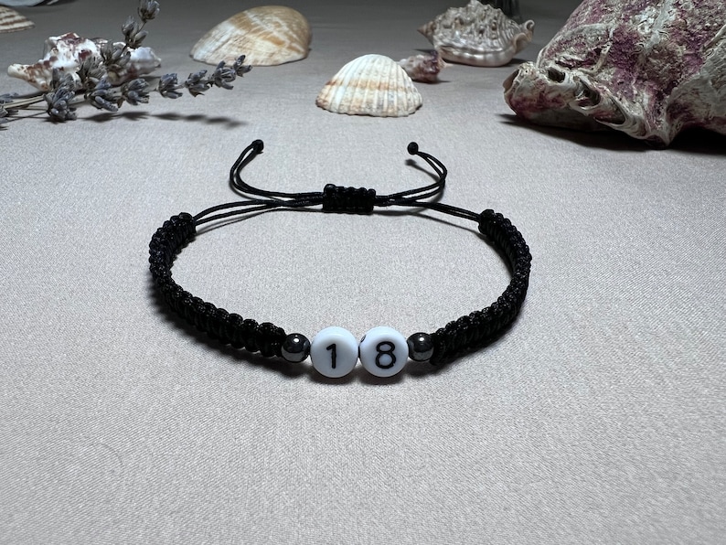 Personalized Number Bracelet, Beaded Number Bracelet, Custom Date bracelet, Custom Birthdate Bracelet, Gift For Men, Gift For Women,Bff Gift zdjęcie 3