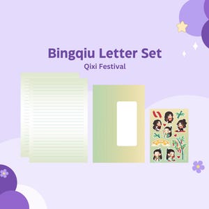 Juego de cartas MXTX Bingqiu / Festival Qixi / Lindo juego de papelería con sobres y pegatinas