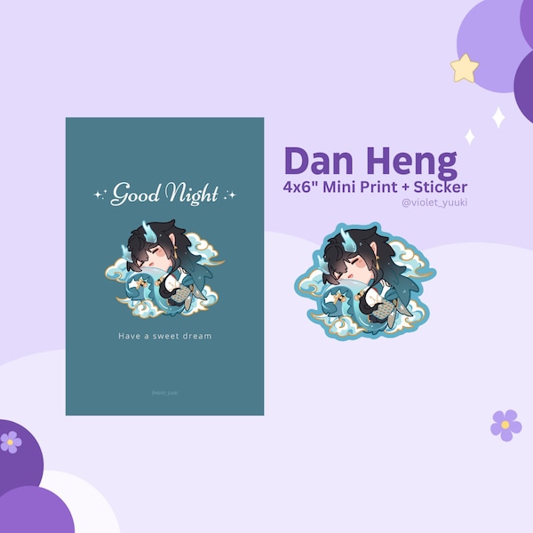 Sleepy Dan Heng IL Honkai Star Rail | Mini Print | Cute Die Cut Vinyl Sticker | Laptop Sticker