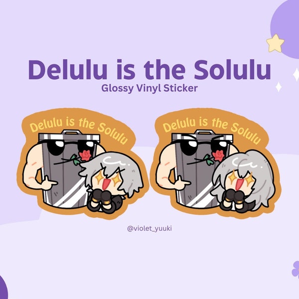 Caelus Stelle Trailblazers Honkai Star Rail | Delulu is the Solulu | Vinyl Sticker | Cute Die Cut Vinyl Sticker | Laptop Sticker