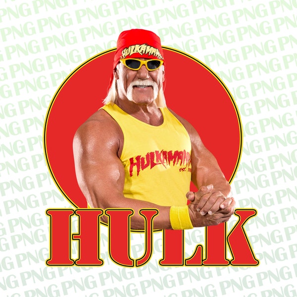 Hulk Hogan T Shirt Design PNG Instant Download