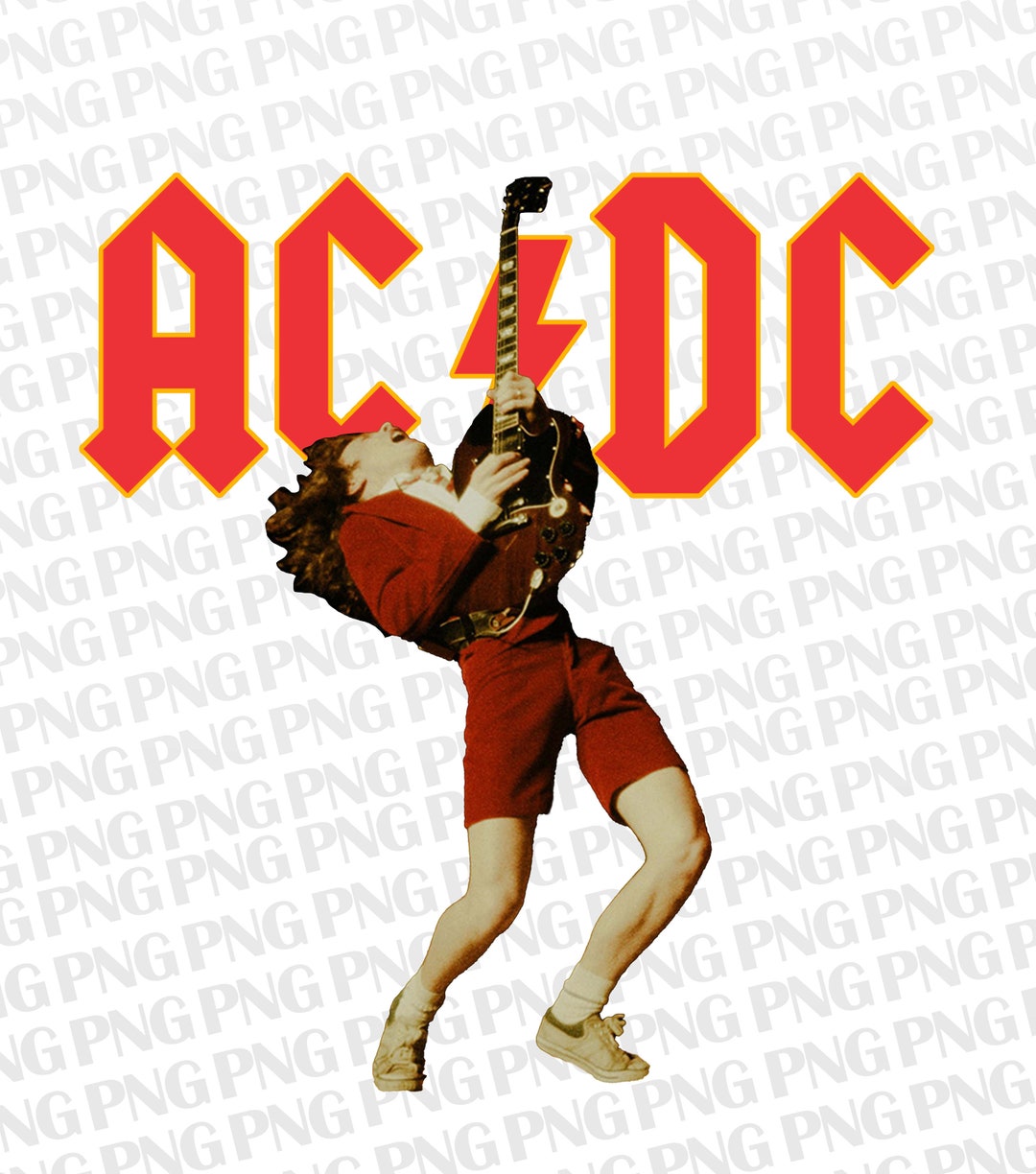 ACDC Angus Young T Shirt Design PNG Instant Download - Etsy