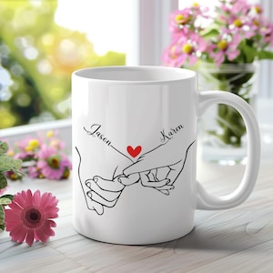 Love Connection Mok, Gepersonaliseerde Paren Mok, Gepersonaliseerde Namen, Valentijnsdag Cadeau, Verjaardagscadeau, Huwelijkscadeau,
