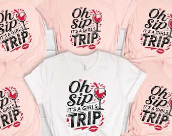 Girls Trip Unisex Tee, Group Vacation Shirt, Matching Bachelorette Party T-shirt, Best Friend Getaway Top, Travel Squad Apparel