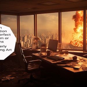 Disaster Office Funny Background for Zoom, Digital Download for Zoom, Microsoft Teams, Skype, Google Meet Instant Download