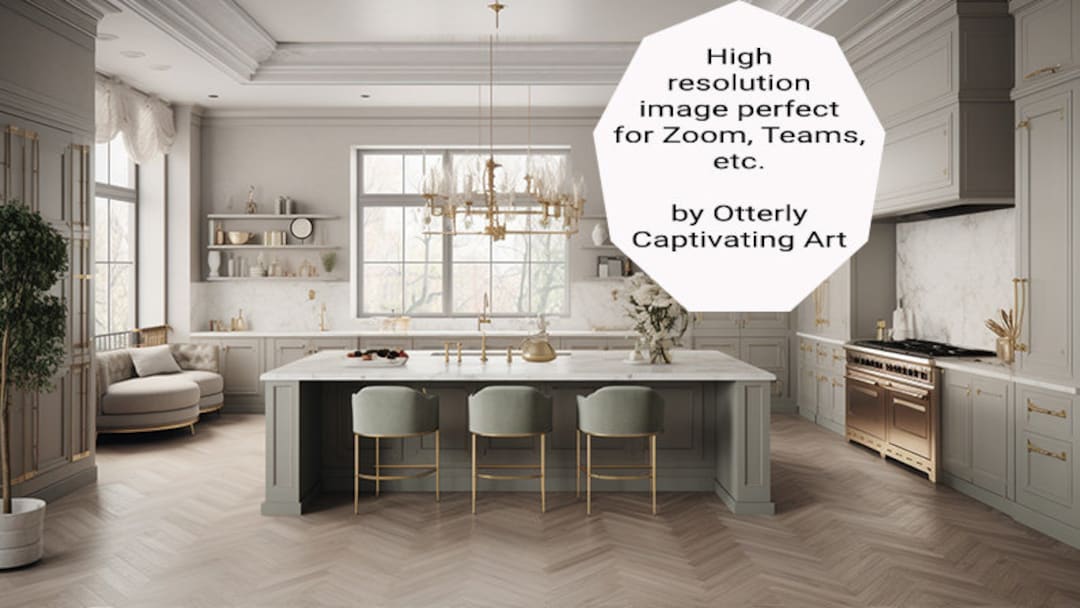 Pretty Kitchen Background for Zoom, Digital Download for Zoom