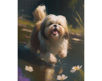 Happy Shih Tzu Puzzle 100, 500, 1000 Pieces &quot;Shih Tzu Splash&quot;