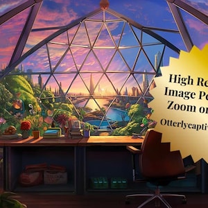 Fantastischer Garten Dome Büro Hintergrund für Zoom, Digitaler Download für Zoom, Microsoft Teams, Google