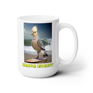 Fun &quot;Hang Eight&quot; Surfing Nymphensittich Kaffeetasse