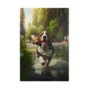 Happy Basset Hound Puzzle 100, 500, 1000 Pieces