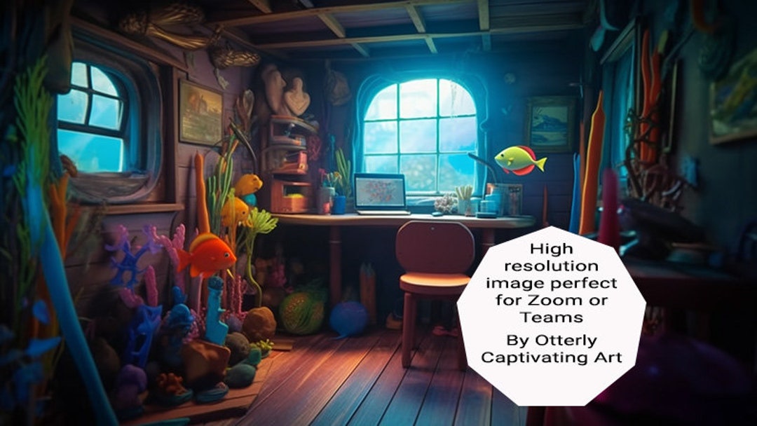 Fish Tank Office Fun Background for Zoom, Digital Download for Zoom ...