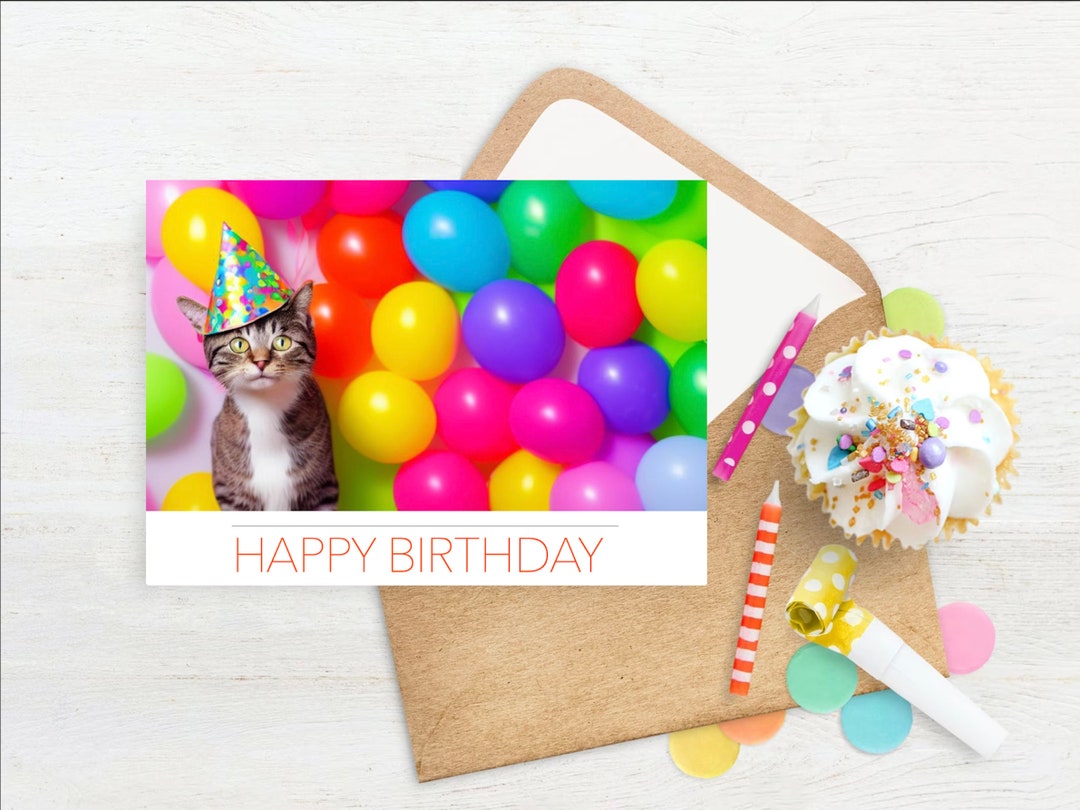 Cute Cat Birthday Printable Card | Birthday Printable Card | Birthday ...