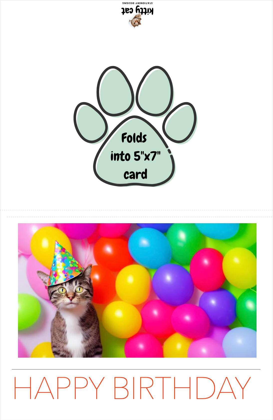 Cute Cat Birthday Printable Card | Birthday Printable Card | Birthday ...