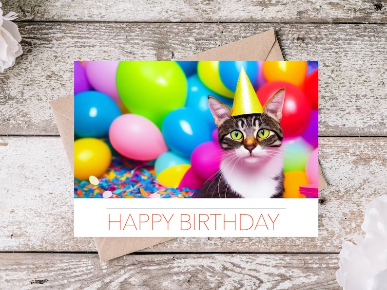 Cute Cat Birthday Printable Card - Il 794xN.4852369390 P5q7 