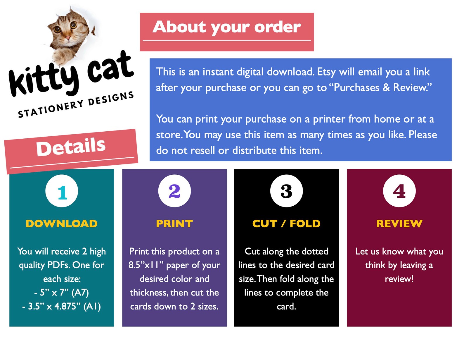 Cute Cat Birthday Printable Card | Birthday Printable Card | Birthday ...