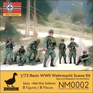 NUMODEL NM0002 | 1/72 Resin WWII Wehrmacht Scene Kit &quot;R&R on the Rhine&quot; | 8pc