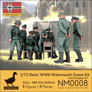 NUMODEL NM0008 | 1/72 Resin WWII Wehrmacht Scene Kit &quot;Reichskriegsgeriecht&quot; | 8pc