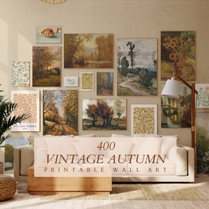 400 Vintage Galerie Poster, MEGA FALL PACKAGE, Eklektische Wandkunst, Herbst Poster, Vintage Herbst Dekor, Bauernhaus Dekor, digitaler Download