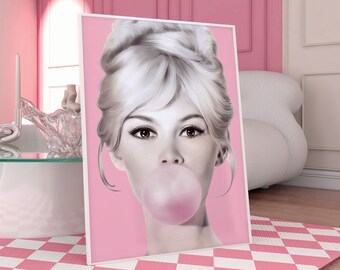 Brigitte Bardot Bubble Gum Pop Art Print (Digital Download)