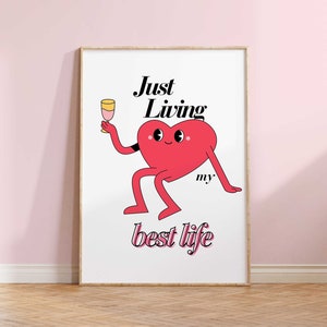 Retro Groovy Print Vintage Retro Wall Art Cartel estilo años 70 Impresión de moda Ilustración Funky Cartel imprimible Hippie Decoración de pared