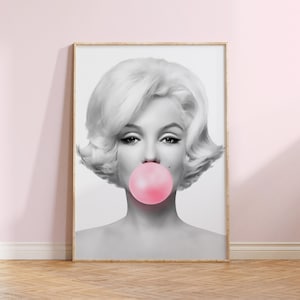 Marilyn Monroe Bubble Gum ,Fashion Print Logo INSTANT DOWNLOAD, Pop Art Print, Wall Art, Arte stampabile, Download digitale, Stampa di moda