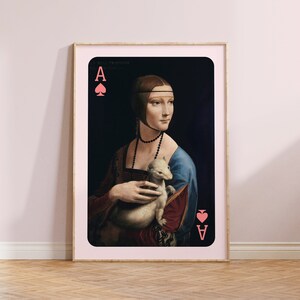 Stampa trendy Lucky You, poster di carte da gioco con arte alterata, decorazione della camera Y2K, arte da parete preppy, decorazione della stanza del dormitorio, pittura alterata x Lucky You.