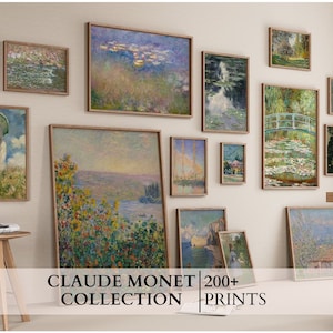 Conjunto de más de 200 impresiones digitales de Claude Monet, pinturas al óleo vintage, impresiones en lienzo de Monet, arte impresionista, MEGA paquete, pinturas antiguas imagen 1