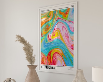 Pôster Euphoria Aura Gradient, Decoração Psicodélica para Casa (Download Digital)