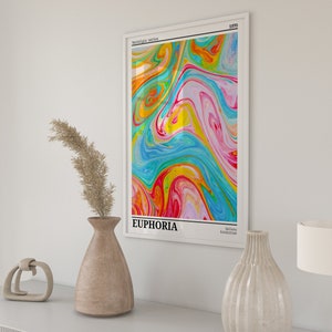 Euphoria Aura Poster, Retro Gradient Poster, Affirmation Poster, Retro Aura Gradient, Psychedelic Home Decor, Digital Download