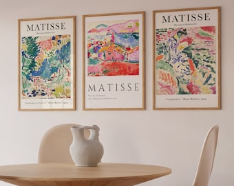 Matisse Print Set of 3, Mid Century Modern Art (Digital Download)