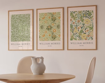 Ensemble de 3 estampes William Morris, art nouveau botanique (téléchargement numérique)