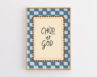 Christian Nursery Wall Art, Child of God Print, Bible Verse Decor, Gender Neutral Baby Room Art, Faith Inspired Kids Wall Art