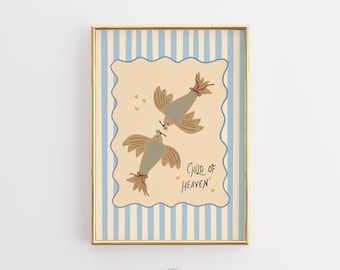 Christian Nursery Wall Art, Child of Heaven Print, Dove Nursery Decor, Baby Room, Gender Neutral Faith Nursery, Inspirational Kids Decor