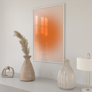Orange körnige Farbverlauf Affirmation Poster Sofort-Download, vertraue dem Prozess, Retro Aura Poster, spirituelle Wandkunst, orange Aura Print.