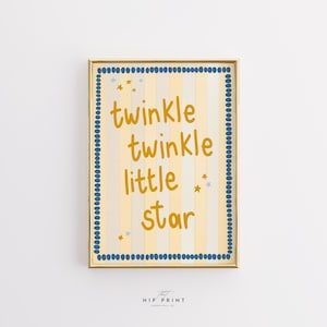 Twinkle Twinkle Little Star Print, Kinderzimmer Wandkunst, Baby Zimmer Poster, Kinder Zitat druckbare, Mond und Sterne Schlafzimmer Dekor, digitaler Download