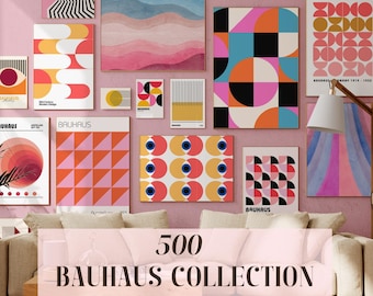 500 Bauhaus Poster MEGA BUNDLE, Mid-Century Modern Galerie Wandkunst (Digitaler Download)