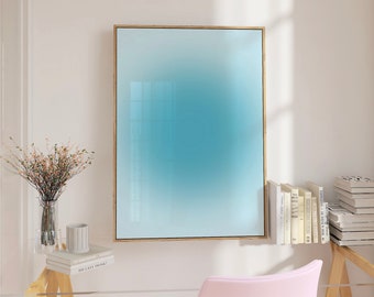 Blue Gradient Aura Print, Retro Spiritual Wall Art (Instant Download)